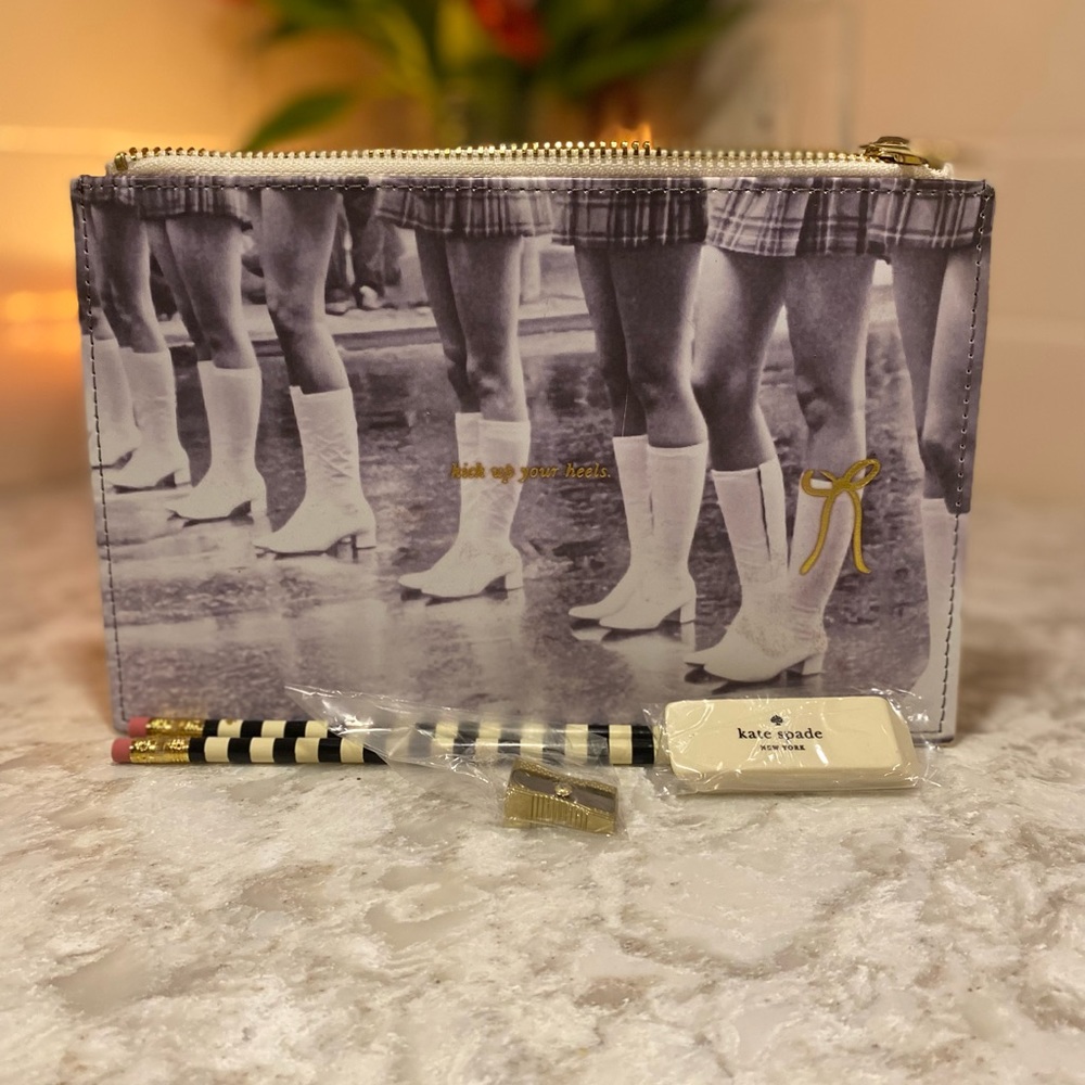 🌷 Kate Spade Pencil Case + Stationary Items 🌷